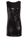 Alice And Olivia Kamryn Sequin Cowl Back Mini Dress In Black