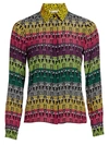 Alice And Olivia Women's Willa Rainbow Leopard Print Blouse In Ombre Stace