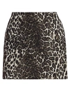 Alice And Olivia Elana Leopard Print Mini Skirt In Brown Multi