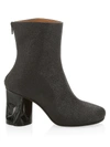 Maison Margiela Women's Crushed-heel Gitter Ankle Boots In Black