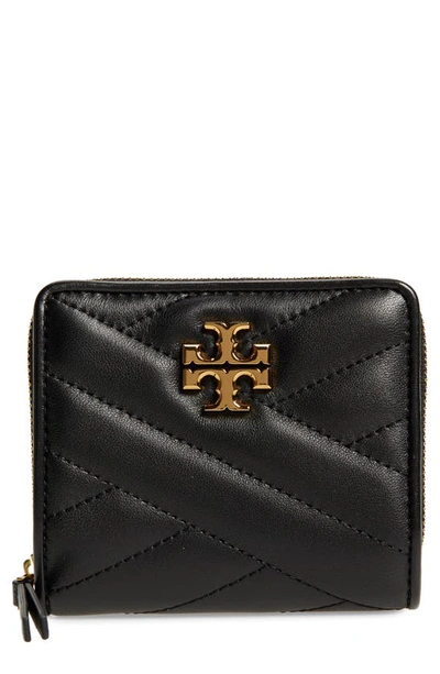 Tory Burch Kira Chevron Quilted Bifold Wallet In Black
