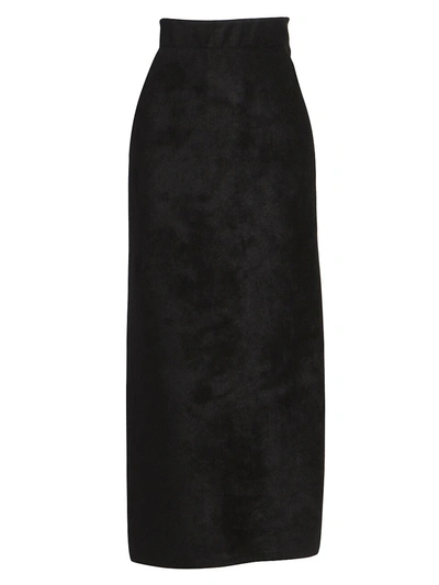 Alaïa Women's Velour Velvet Maxi Skirt In Black