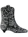 Laurence Dacade Vanessa Sequin-trimmed Leather Western Boots In Black Silver