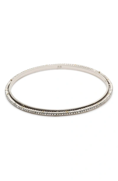 Alexis Bittar Crystal Encrusted Spiked Bangle Bracelet In Silver