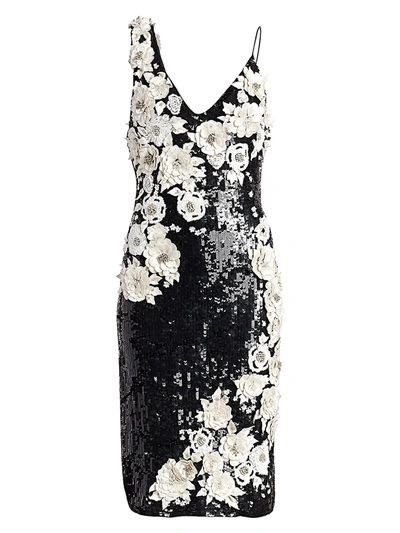 Alice And Olivia Women's Francie Embellished Cocktail Dress In Black White