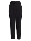 Akris Punto Women's Fred Gabardine Belted Wool Pants In Black