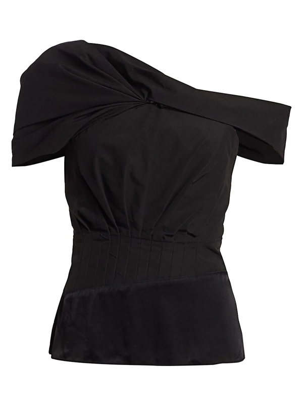 3.1 Phillip Lim Asymmetric Drape-sleeve Top In Black