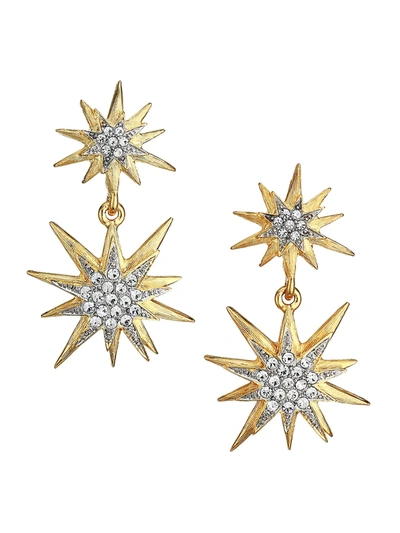 Kenneth Jay Lane 22k Goldplated Glass Crystal Star Drop Earrings