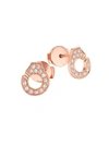 Dinh Van Menottes Diamond 18k Rose Gold Stud Earrings