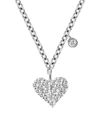 Meira T 14k White Gold Diamond Heart Pendant Necklace