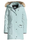 Canada Goose Trillium Coyote Fur-trim Down Parka In Stormy Sky Blue