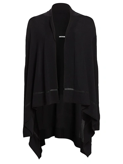 Wolford Mantella Virgin Wool Poncho Cardigan In Black
