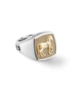 David Yurman Men's Petrvs® Horse Signet 18k Yellow Gold & Sterling Silver Ring