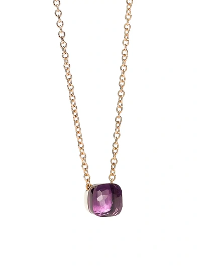 Pomellato Amethyst & 18k Rose Gold Pendant Necklace