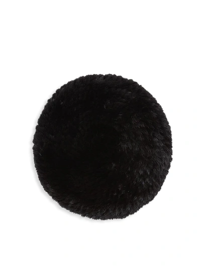 Surell Mink Fur Beret In Black