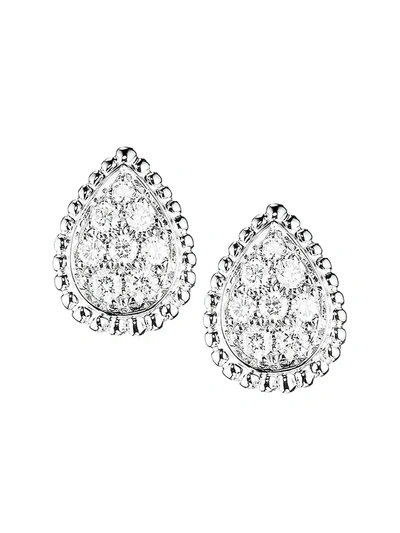 Boucheron Women's Serpent Bohème 18k White Gold & Diamond Stud Earrings