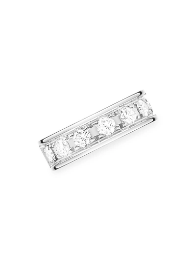 Boucheron Quatre Radiant Edition 18ct White-gold And 0.14ct Round Diamond Single Clip-on Earring In Silver