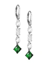 Adriana Orsini Azlyn Rhodium-plated Sterling Silver & Cubic Zirconia Linear Earrings In Black