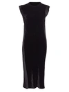 Helmut Lang Satin-paneled Velvet Dress In Black