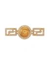 Versace Women's Greca Swarovski Crystal & Brass Brooch In Gold