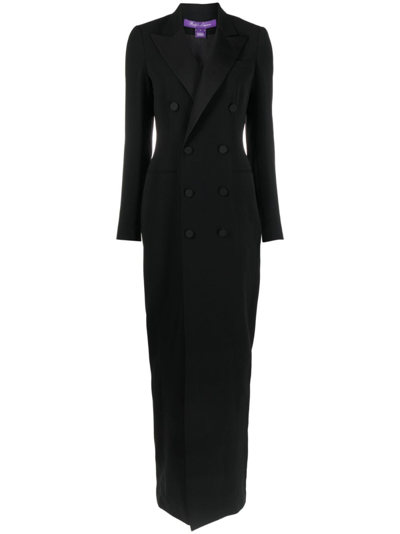 Ralph Lauren Kristian Silk Tuxedo Dress In Nero