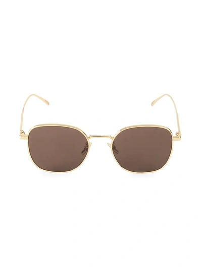 Bottega Veneta 56mm Round Sunglasses In Gold