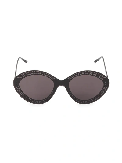 Alaïa 99mm Oval Floral Sunglasses In Black