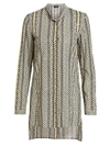 Akris Women's Tweed-print Long-sleeve Wool Blouse In 039-multicolor