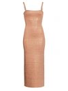 Herve Leger Women's Embellished Metallic Midi Dress In Rose Gold