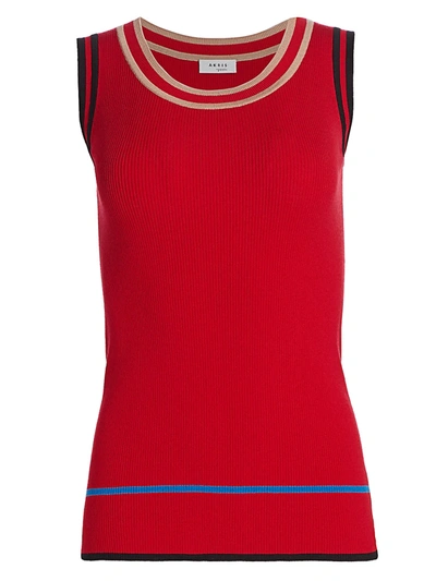 Akris Punto Women's Multi-color Sleeveless Stretch-wool Knit Top In Luminous Red