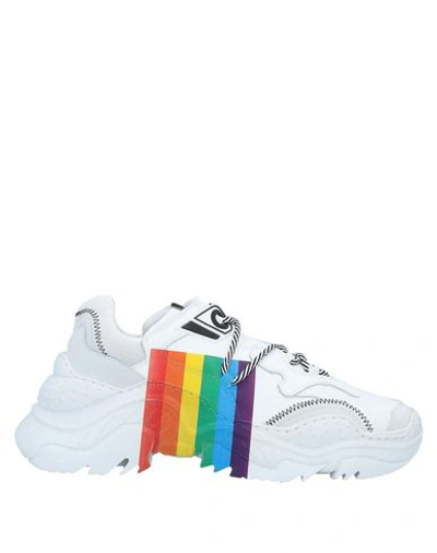 N°21 Men's Billy Rainbow Leather Mix Media Sneakers In White