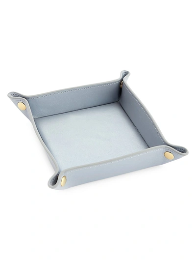 Royce New York Leather Catchall Tray In Silver