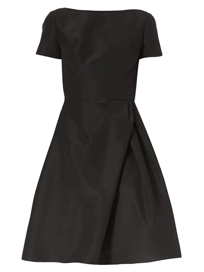 Carolina Herrera Icon Bateau Neck Short-sleeve Dress In Black