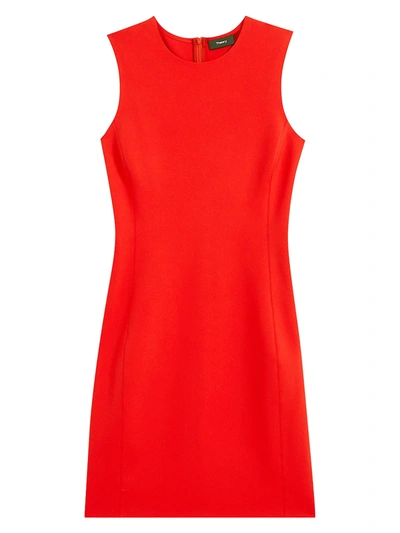 Theory Core Fitted Sheath Dress In Bright Ruby