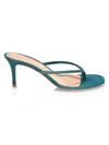 Gianvito Rossi Women's Crystal-embellished Suede Thong Sandals In Green