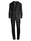 Isaia New Sanita Basic Wool Suit In Grey Purple