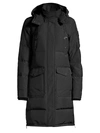 Moose Knuckles Jocada Shearling Trim Down Parka In Black