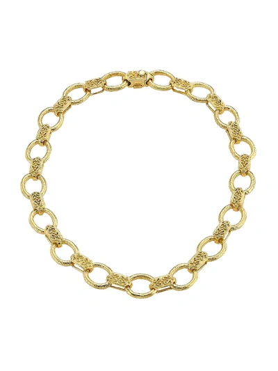 Katy Briscoe 18k Yellow Gold Textured Link Collar Necklace