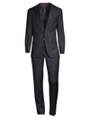 Isaia New Sanita Basic Wool Two-button Suit In Navy