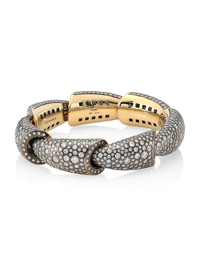 Vhernier Women's Calla 18k White Gold Palladium, Titanium & Diamond 7-element Cuff Bracelet