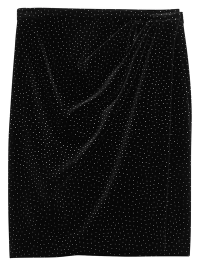 Theory Women's Plelated Wrap Skirt In Black White