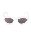 Alaïa 51mm Cat Eye Grommet Sunglasses In White