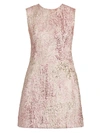 Dolce & Gabbana Sleeveless Metallic Jacquard A-line Dress In Light Pink