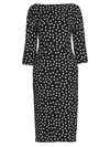 Dolce & Gabbana Women's Three-quarter Sleeve Polka Dot Dress In Pois Coriandolo