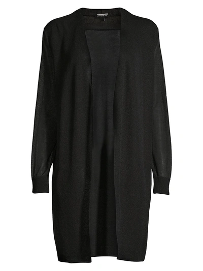 Lafayette 148 Women's Sheer Voile Cardigan In Black