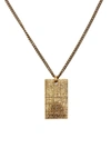 Balenciaga Precious Bb Logo Pendant Necklace In Antique Gold
