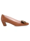 Roger Vivier Belle Vivier Leather Pumps In Cognac