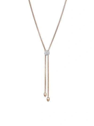 Monica Vinader Women's 18k Rose Gold Vermeil & Diamond Fiji Button Lariat Necklace