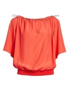 Artica Arbox Women's Off-the-shoulder Drawcord Top In Hot Coral