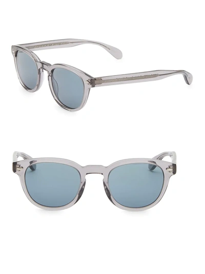 Oliver Peoples Sheldrake 49mm Phantos Sunglasses In Crystal/blue